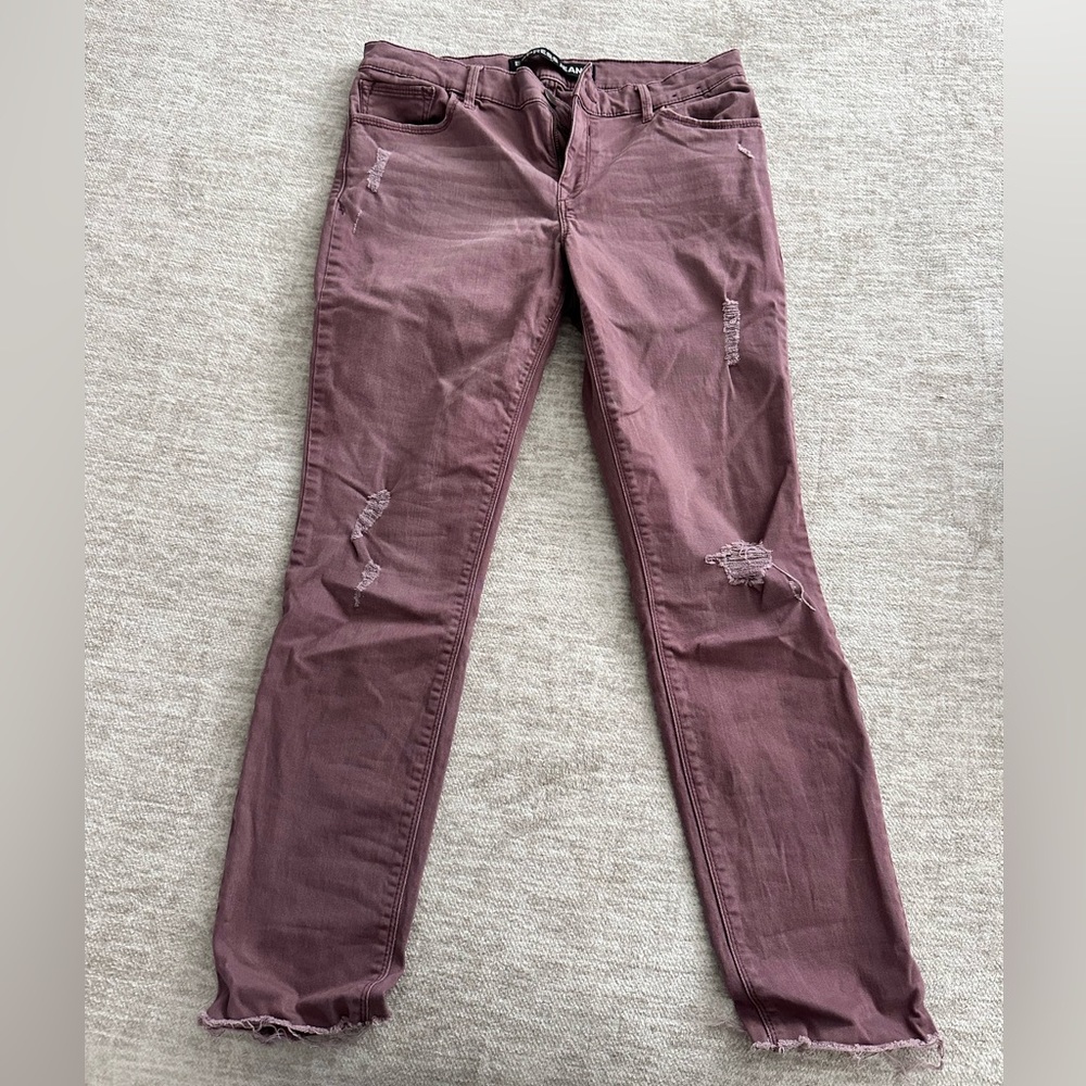 Express ankle legging mid rise maroon size 8